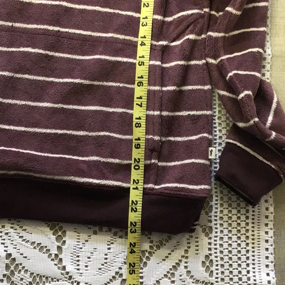 Toad & Co soft purple and white stripe pullover with front pocket, oversized - Picture 14 of 15